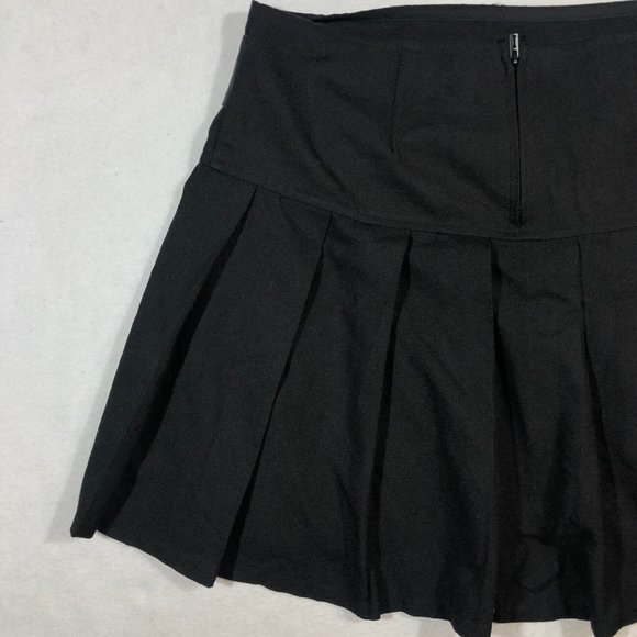 Royal Bones Daang Goodman Womens Large Black Pleated Mini Skirt Chain Punk Goth - Picture 6 of 12